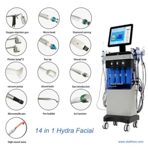 14 in 1 skin whitening deep cleaning hydrafacial hydrodermabrasion machine
