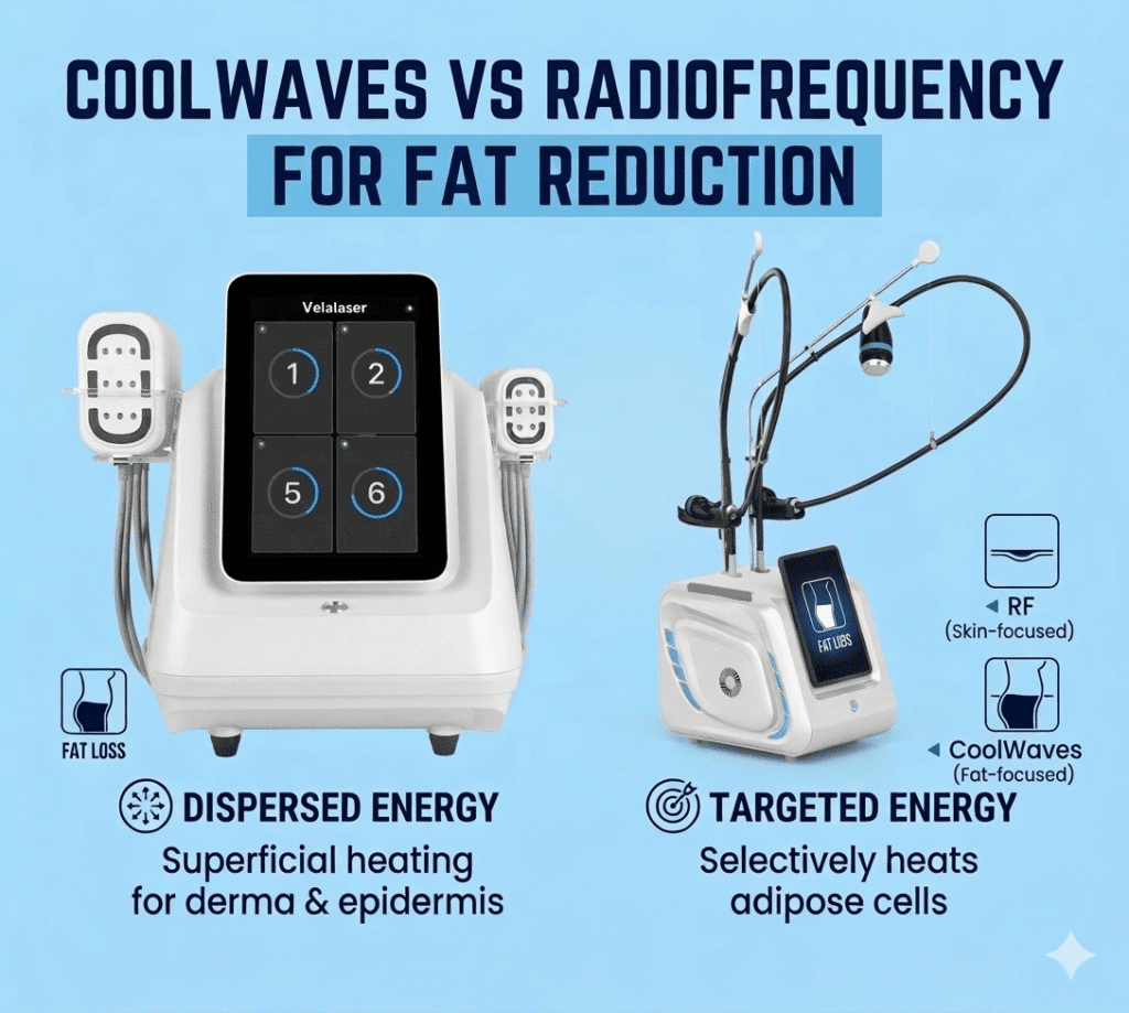 지방 감소를 위한 쿨웨이브와 고주파 시술 비교 - shefmon