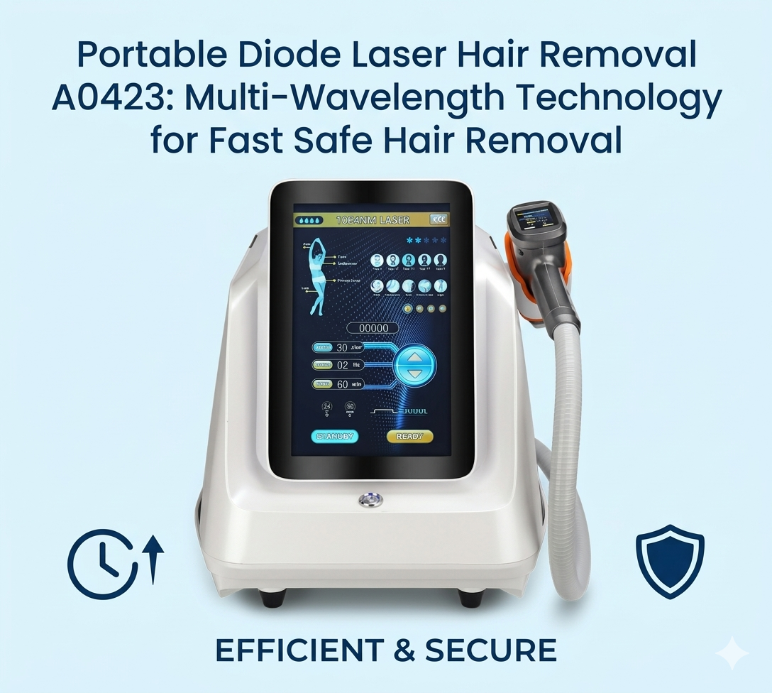 Depilador a laser de diodo portátil A0423 com tecnologia multi-comprimento de onda para remoção de pelos rápida e segura - shefmon