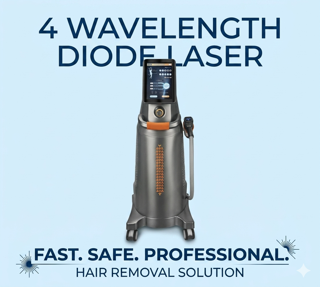 4파장 다이오드 레이저 제모기, 빠르고 안전하며 전문적인 제모 솔루션 - shefmon