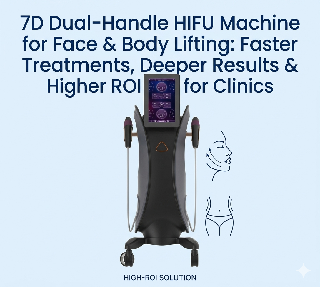 7D Dual-Handle HIFU Machine for Face & Body Lifting Faster Treatments, Deeper Results & Higher ROI for Clinics - shefmon