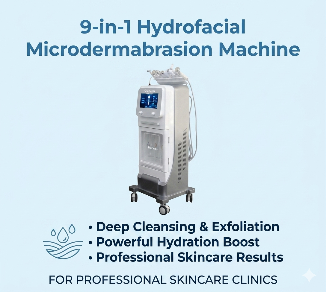 9-in-1 Hydrofacial Microdermabrasion Machine Skin Cleansing, Exfoliation & Hydration Solution for Professional Skincare - shefmon