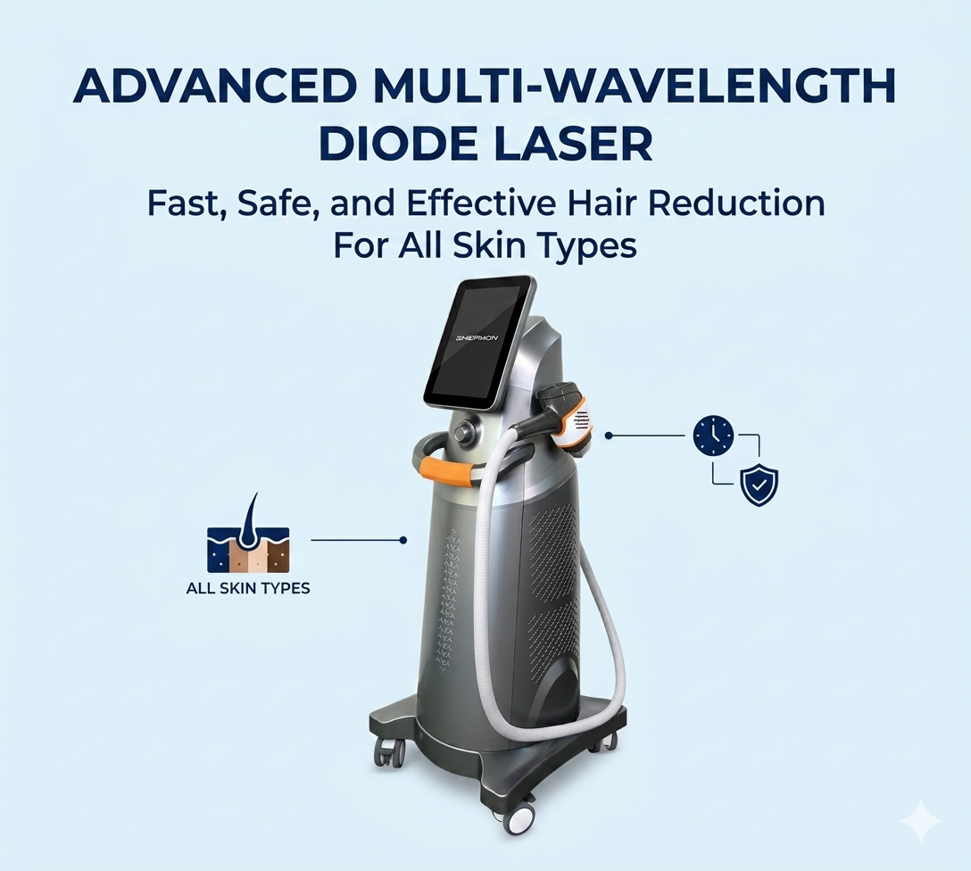 Advanced Multi-Wavelength Diode Laser Hair Removal System Fast, Safe, and Effective Hair Reduction for All Skin Types - shefmon