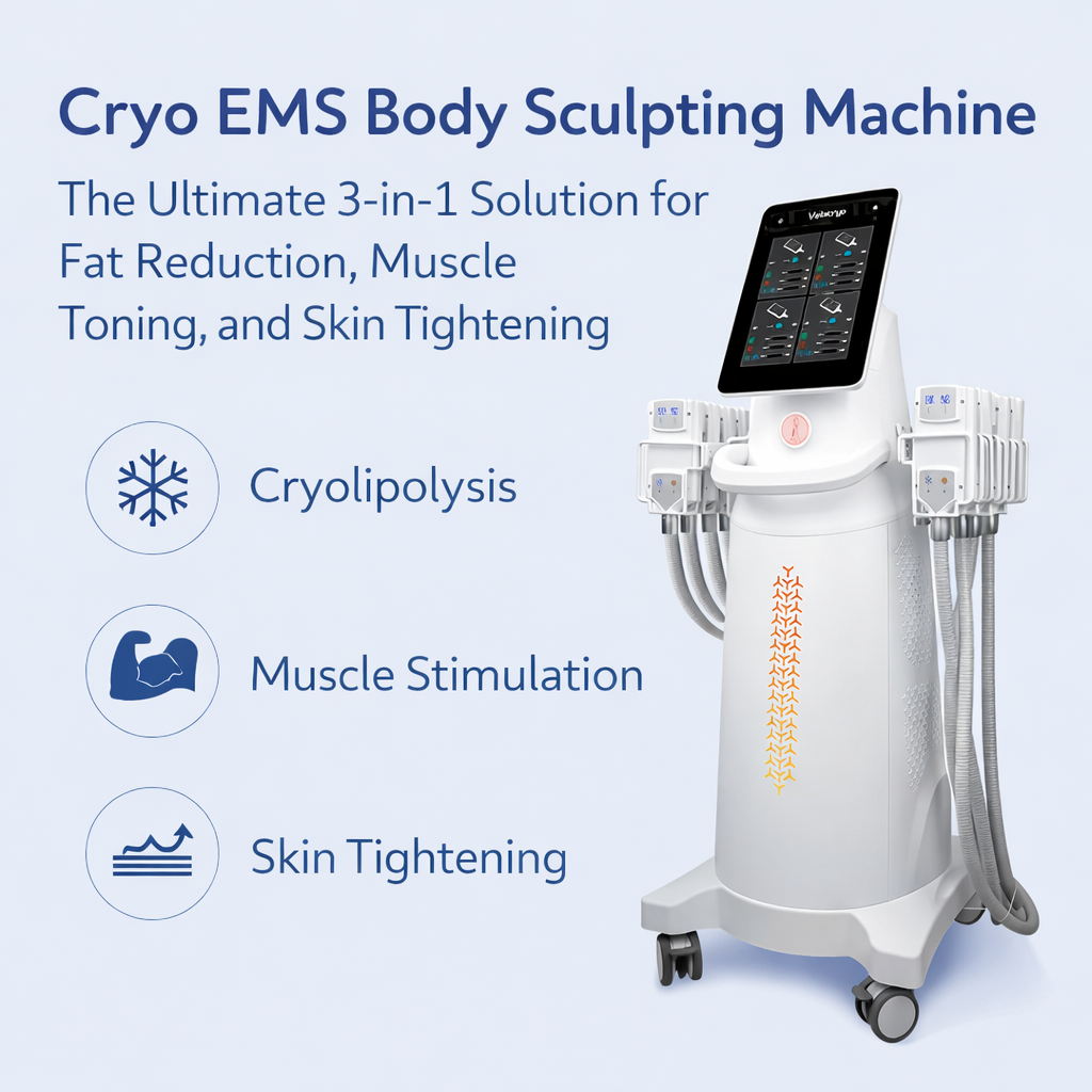Máquina de Escultura Corporal Cryo EMS: A Solução Definitiva 3 em 1 para Redução de Gordura, Tonificação Muscular e Firmeza da Pele - shefmon