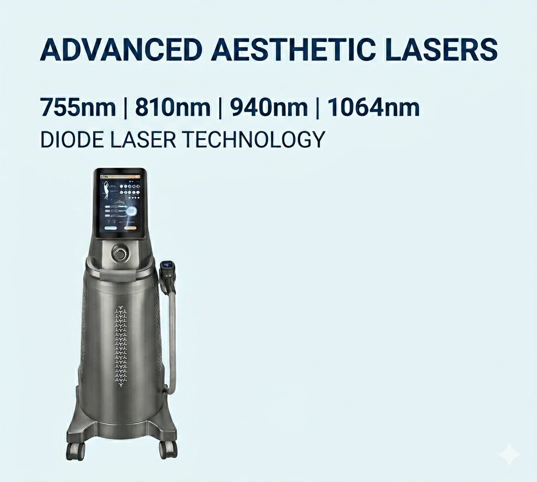 Máquina de depilación láser de diodo de 4 longitudes de onda: 755 nm, 810 nm, 940 nm y 1064 nm. Tecnología para clínicas de belleza profesionales en 2026 - shefmon