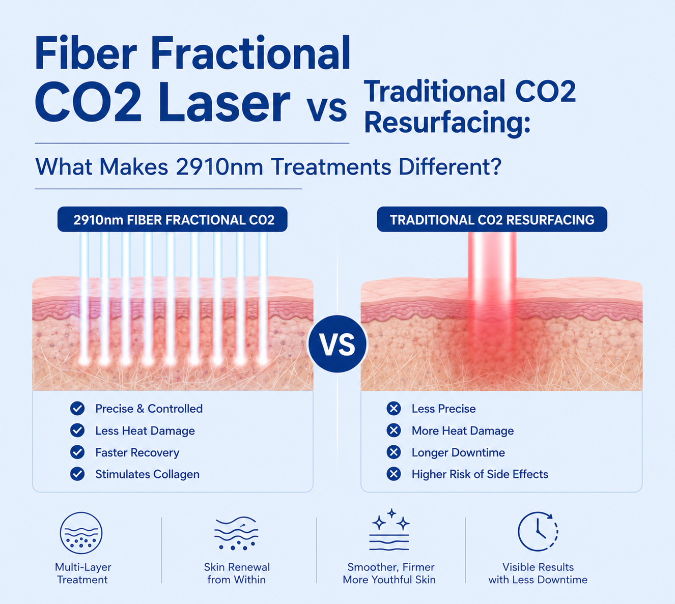 Laser de CO2 fracionado com fibra versus resurfacing tradicional com CO2: o que diferencia os tratamentos de 2910 nm? - shefmon