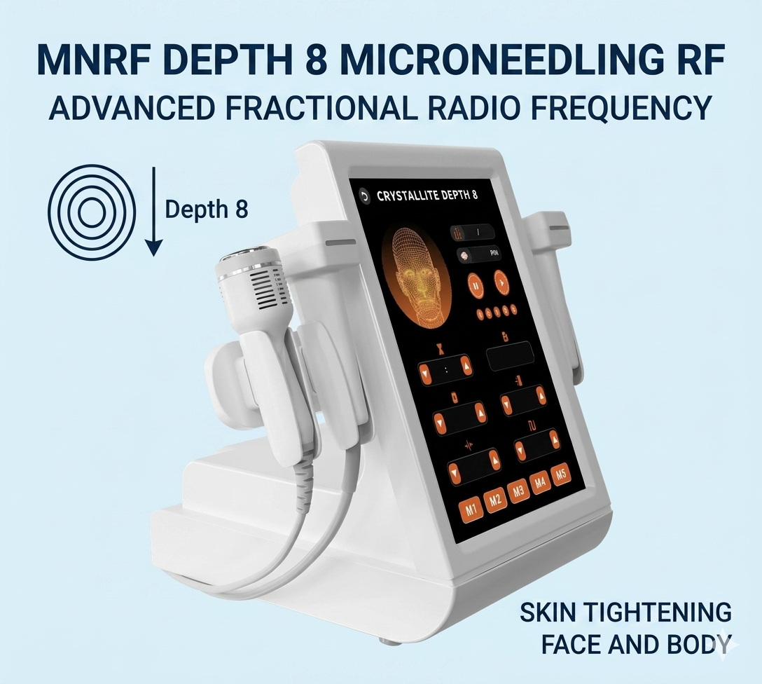 Apparecchio MNRF Depth 8 per microneedling a radiofrequenza, trattamento avanzato di rassodamento cutaneo frazionato per viso e corpo - shefmon