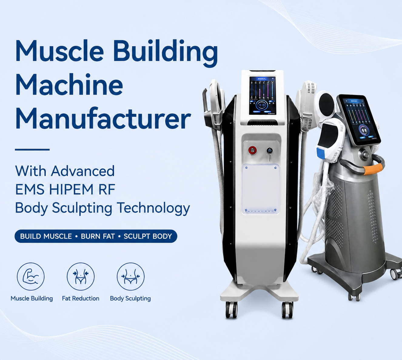 Muscle Building Machine Manufacturer with Advanced EMS HIPEM RF Body Sculpting Technology - shefmon