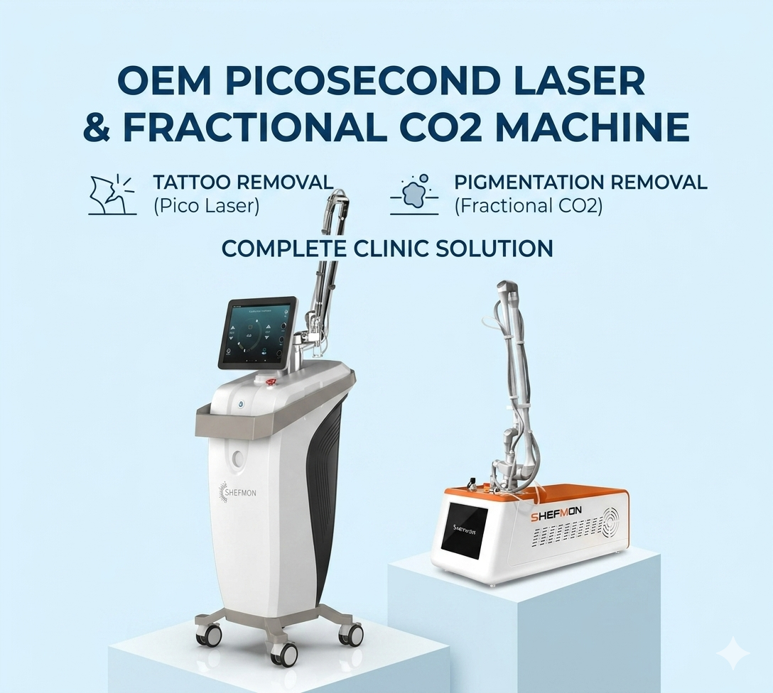 Apparecchio OEM per la rimozione di tatuaggi e pigmentazione con laser a picosecondi e CO2 frazionato per cliniche estetiche - shefmon