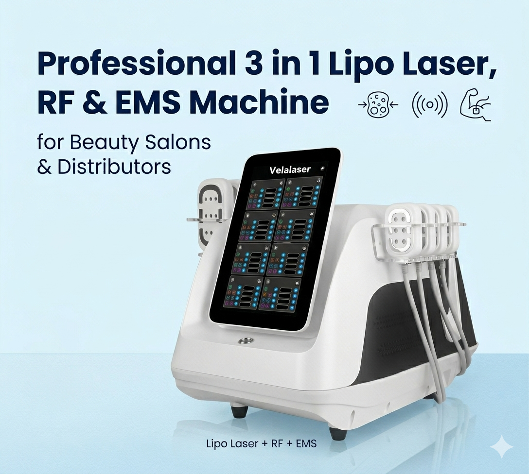 Professional 3 in 1 Lipo Laser RF EMS Machine for Beauty Salons and Beauty Equipment Distributors - shefmon