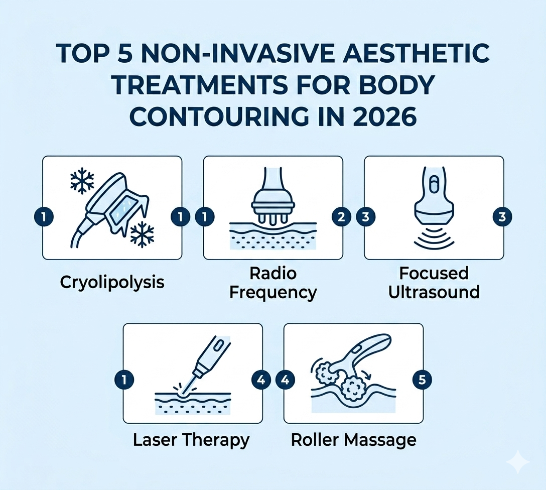 Top 5 Non-Invasive Aesthetic Treatments for Body Contouring in 2026 - shefmon