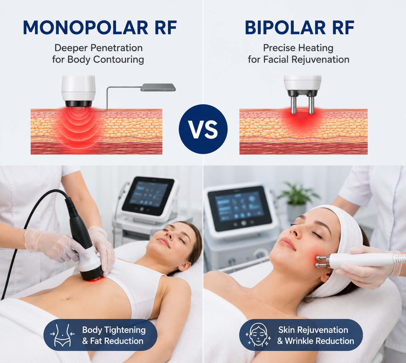 Monopolar RF vs Bipolar RF Which Technology Should Clinics Choose - shefmon