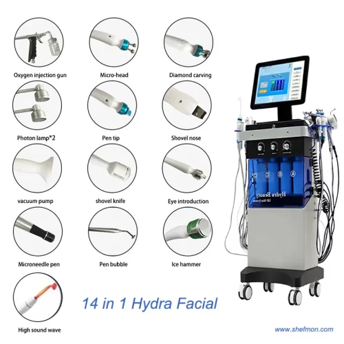 14 in 1 skin whitening deep cleaning hydrafacial hydrodermabrasion machine